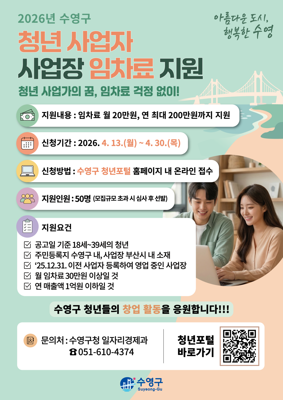 부산 수영구, 2026년 청년 사업자...