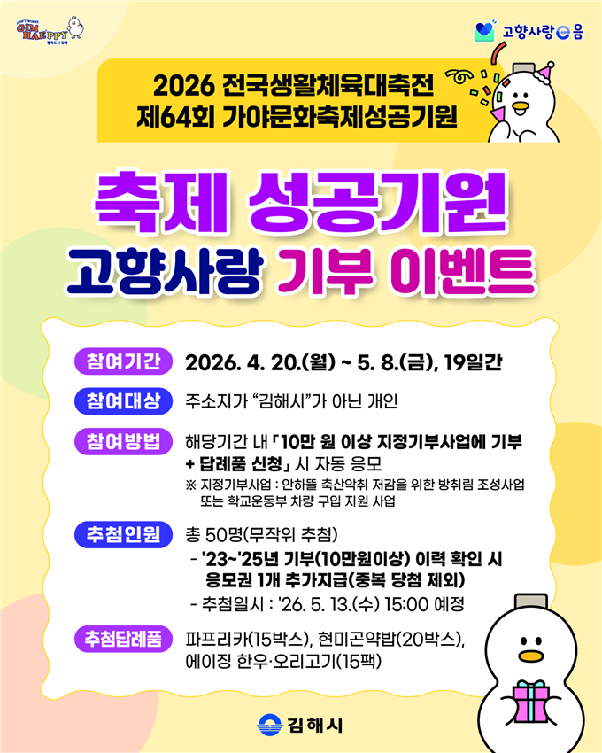 김해시, 축제 성공 기원  ‘고향사랑...